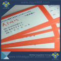 Custom Design UV Effect Embossing Foil Paper Coupon Ticket with Hologram